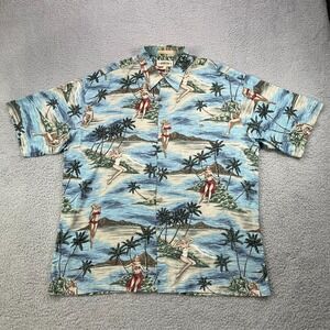 Vintage Hawaiian Shirt Men XL Bikini Hula‎ Girls Graphic Print Rayon Campia Moda